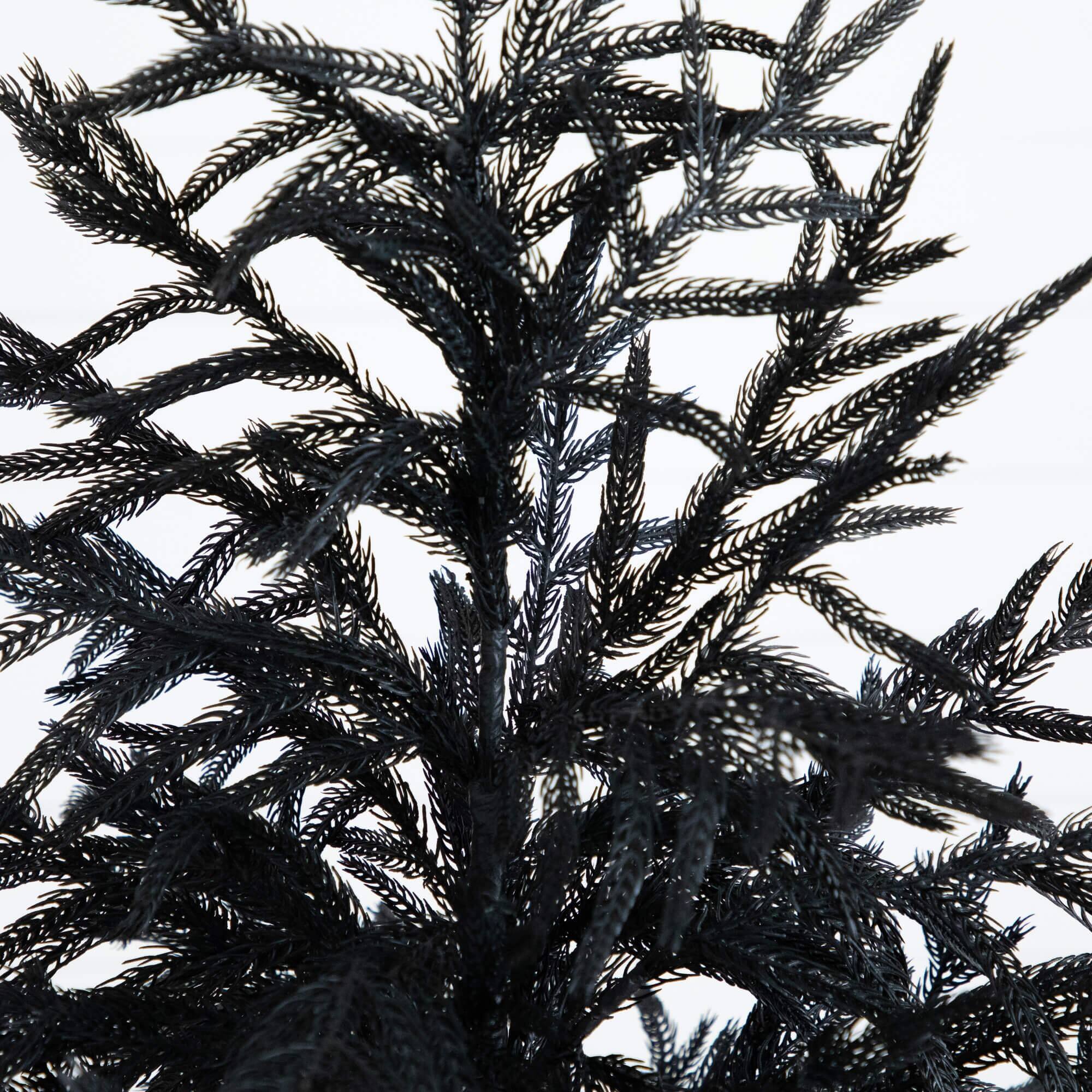 5ft. Artificial Halloween Real Touch Black Norfolk Pine Christmas Tree with Natural Look
